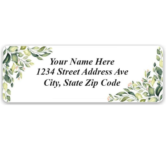 Personalized Return Address Labels Corner Leaves Custom Mailing Labels/Stickers for Envelopes, Easy Peel and Stick